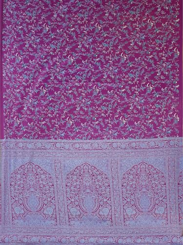 Image of Garden Vareli Floral Print Crepe Saree With Unstitched Blouse Piece