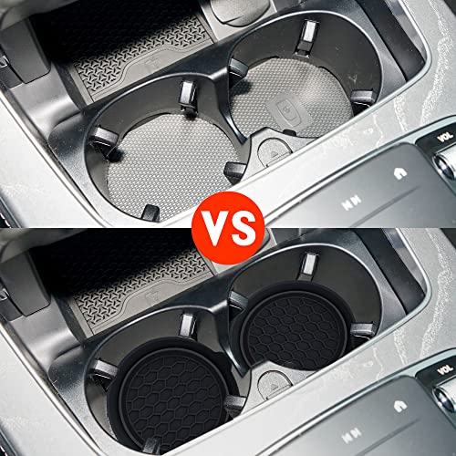 Amooca Car Cup Coaster Universal Automotive Waterproof Non-Slip Cup Holders Sift-Proof Spill Holder Car Interior Accessories 4 Pack Black #TOP4