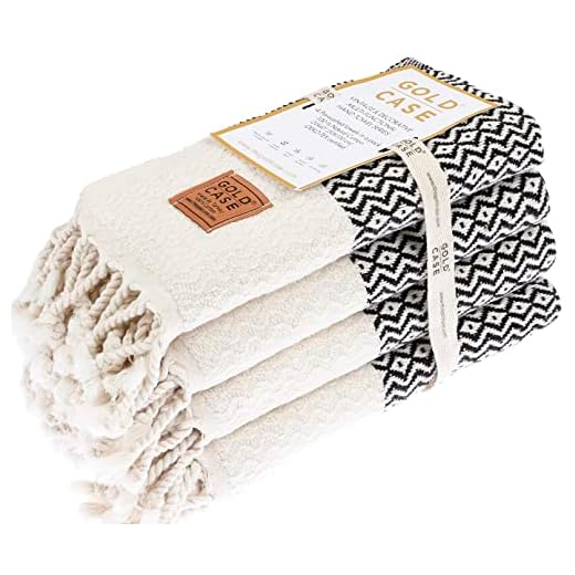 GOLD CASE Zeus Original Turkish Hand Towels - Set of 4-20x40 100% Cotton Decorative Bathroom and Kitchen Towel for Hand, Face, Hair, Head, Farmhouse, Yoga, Gym. Tea Towel & Dishcloth, Black