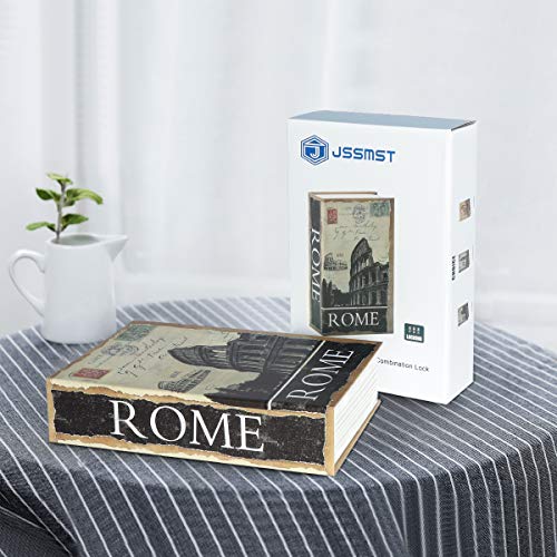 Jssmst Diversion Book Safe With Combination Lock, Faux Book Box Hidden Storage, Secrect Hidden Safe Lock Box For Home Office Code Lock Money Box, 9.5 X 6.2 X 2.2 Inch, Smbs020 Rome #TOP4