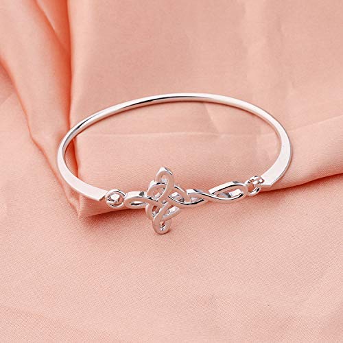 WSNANG Celtic Knot Cross Open Bangle Bracelet Religious Infinity Love Irish Celtics Jewelry Gift for Women(Celtic Knot RG)3