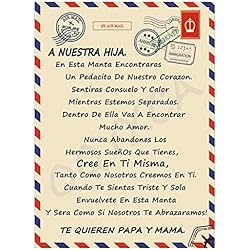 Manta de Franela para mi Hija,Mantas Personalizadas de Mensaje BendicióN EspañOl Franela Manta Personalizado Regalos de CumpleañOs Navidad
