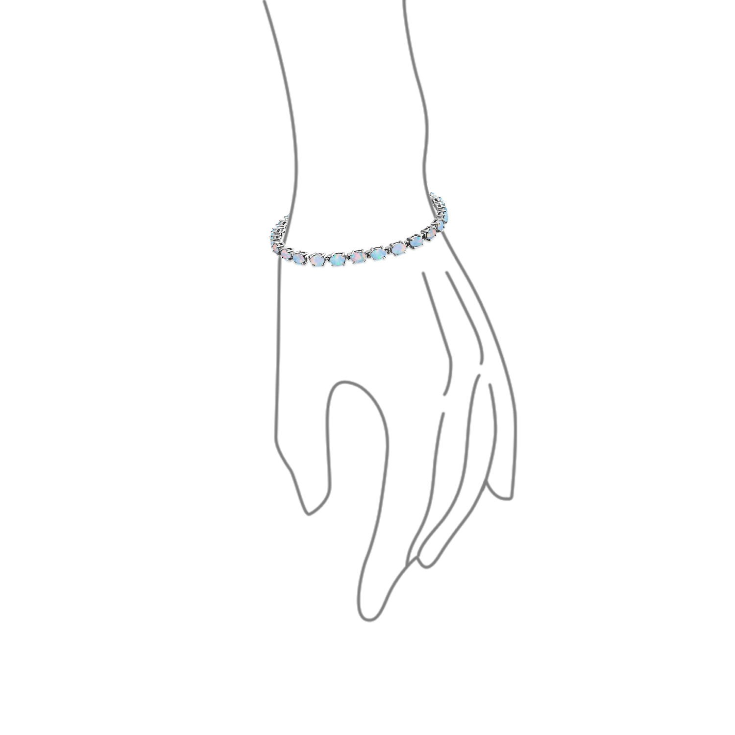 Bling Jewelry Bracciale Da Tennis Tradizionale Con Pietre Preziose Di Granato Zaffiro Ametista E Opale Per Donne Placcato In Oro 14 Carati Su Argento Sterling .925 Lunghezza Di 7-7.5 Pollici