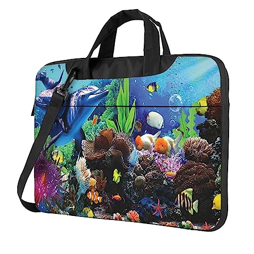 Sacoche ordinateur vie marine anti-choc avec bandoulière pour transporter votre PC