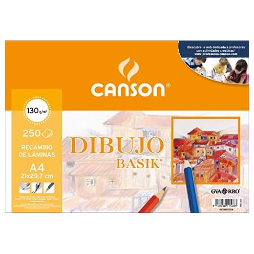 Canson Dibujo Basik Liso, Ecopack A4, 250 hojas, 130 g