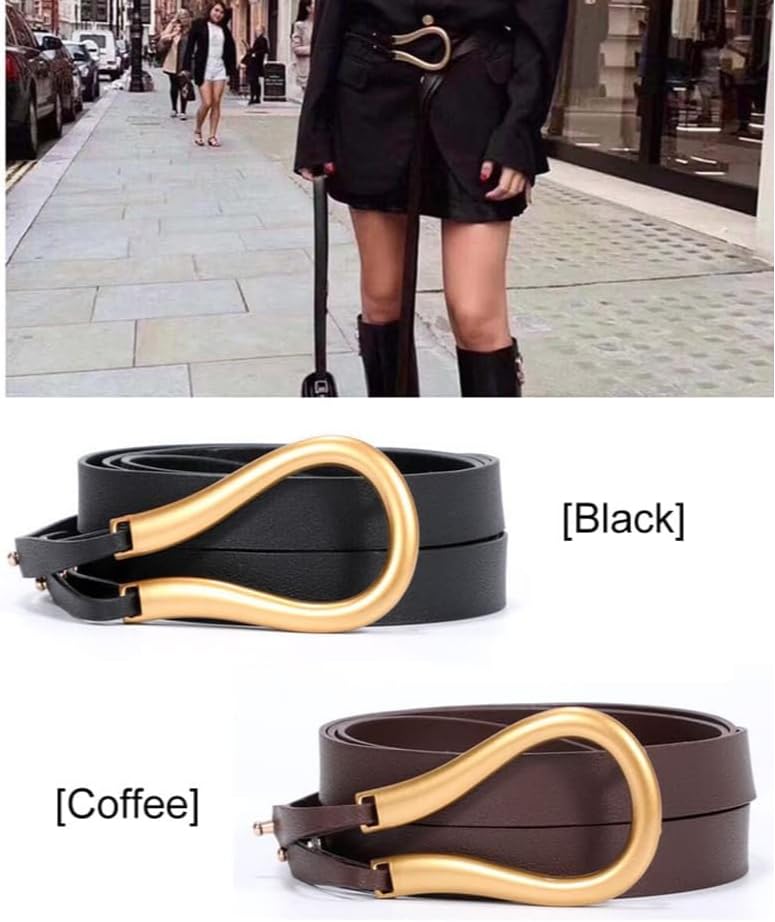 Women Genuine Leather Waist Belt, Double Strap Tie Wrap Cinch Belt, for Workwear3