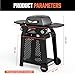 Gas BBQ Portable Outdoor Gas Barbecue Table Top Barbecues BIG HORN OUTDOORS 2 IN 1 Propane Grill with Cart Wheels Side Table for Camping