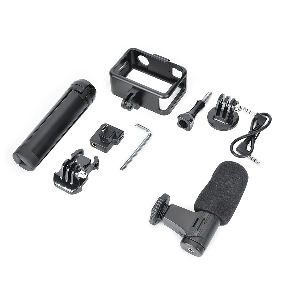 Aparat sportowy Akcesoria do selfie Mikrofon Adapter audio USB-C 3,5 mm Rama ochronna Statyw do