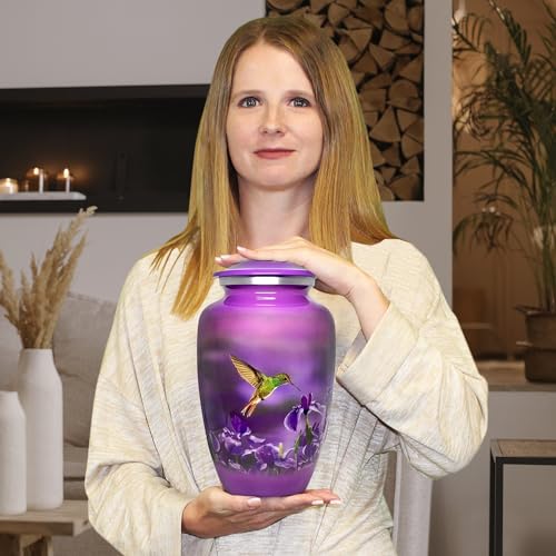 Image of Trupoint Memorials Urns for Human Ashes Adult Female and Male, Decorative Burial Urn, Funeral Cremation Urns for Women and Men - Large Hummingbird