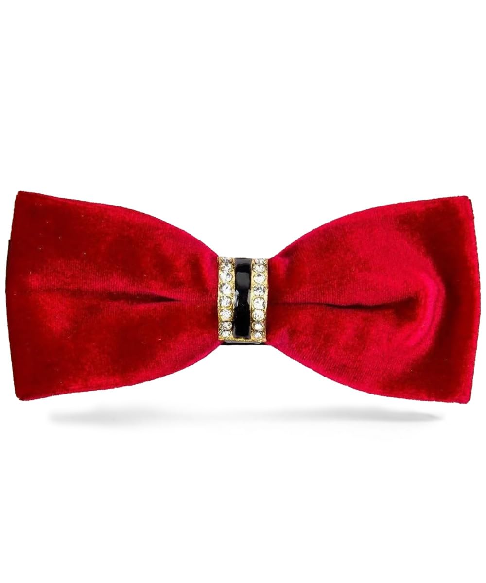 Vittorio Farina Velvet Bow Tie - Red (VB 002)