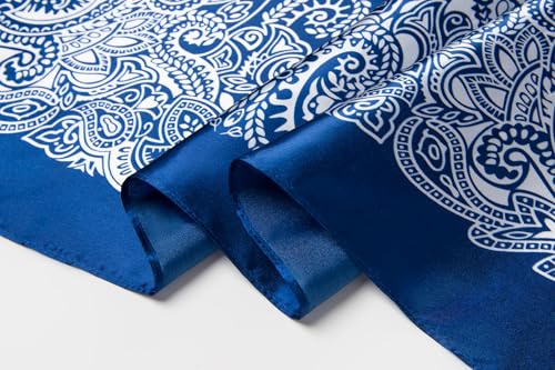 Image of 35 inch Men's Silk Cowboy Scarf - Oversized Western Bandana Neckwear, Large Square Scarf with Gift Packaging