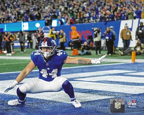 Cam Skattebo New York Giants Touchdown Celebration 8x10 Photo Poster | NFL Licensed Wall Art | Football Memorabilia for Giants Fans | Sports Decor for Man Cave, Office, or Bedroom | Collectible Photo Print |Free Shipping