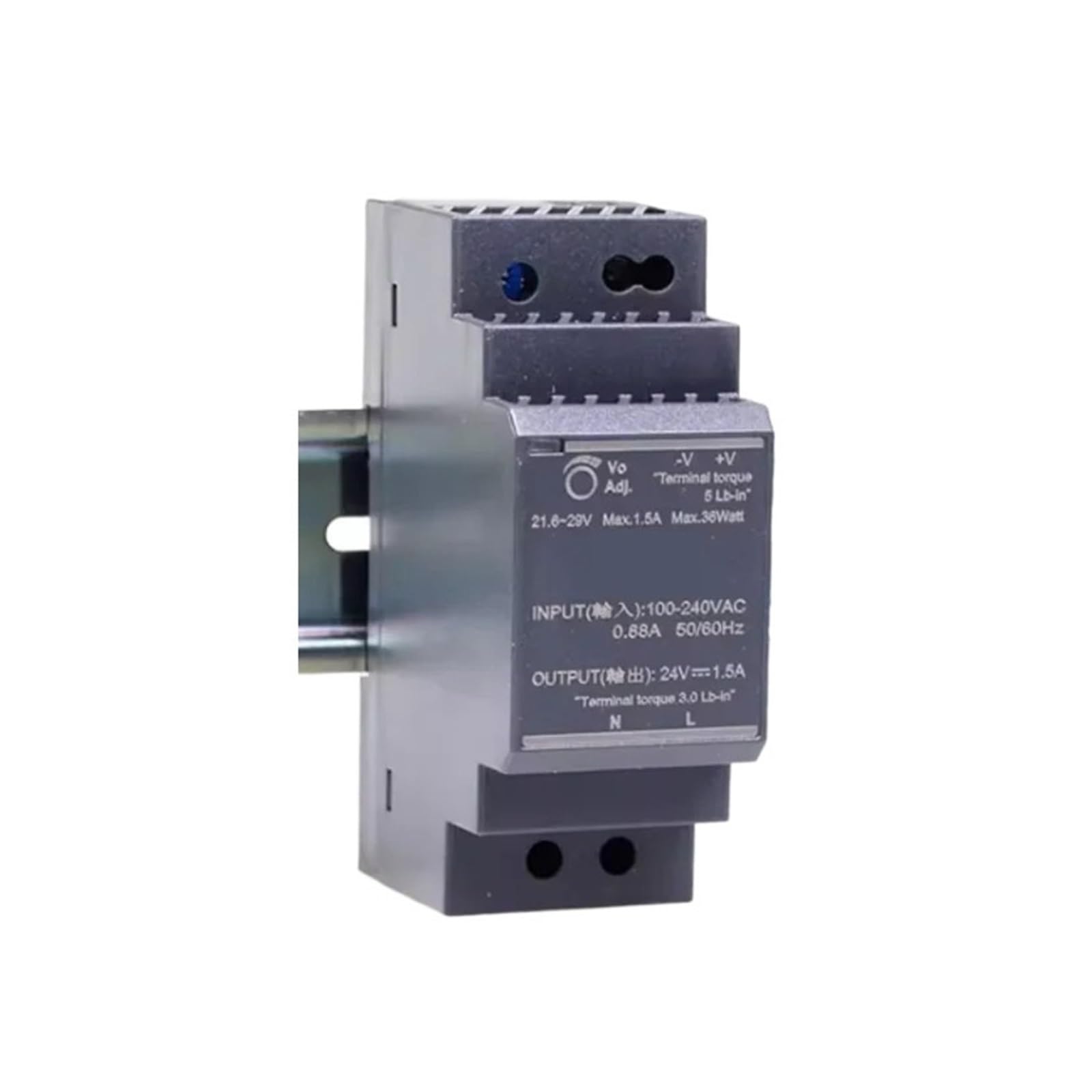 Alimentation rail DIN HDR-30 pour automatisation industrielle 5V 12V 24V