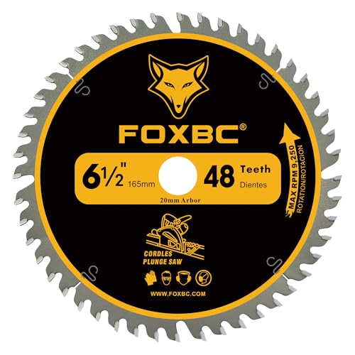 FOXBC 6-1/2" Track Saw Blade 48T Replacement for Makita Plun...