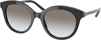 Prada PRADA PR 02YS Womens Sunglasses BLACK/GREY SHADED 51/19/140, black