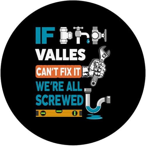 Miniatura 3 de Funny plumber custom name if Valles can't fix it we're all PopSockets Swappable PopGrip