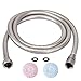 ThreeE Kink-free Shower Hose Extra-long for Handheld Showerhead Replacement Anti-twist Stainless Steel Metal Shower Hose Extension 360 Degree Swivel 2 BRASS/COPPER Connectors Brushed Nickel 98 Inches