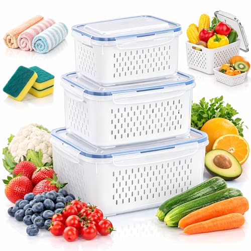 WRSFXV 2026 Upgraded 4 in 1 Food Storage Container, Fruit