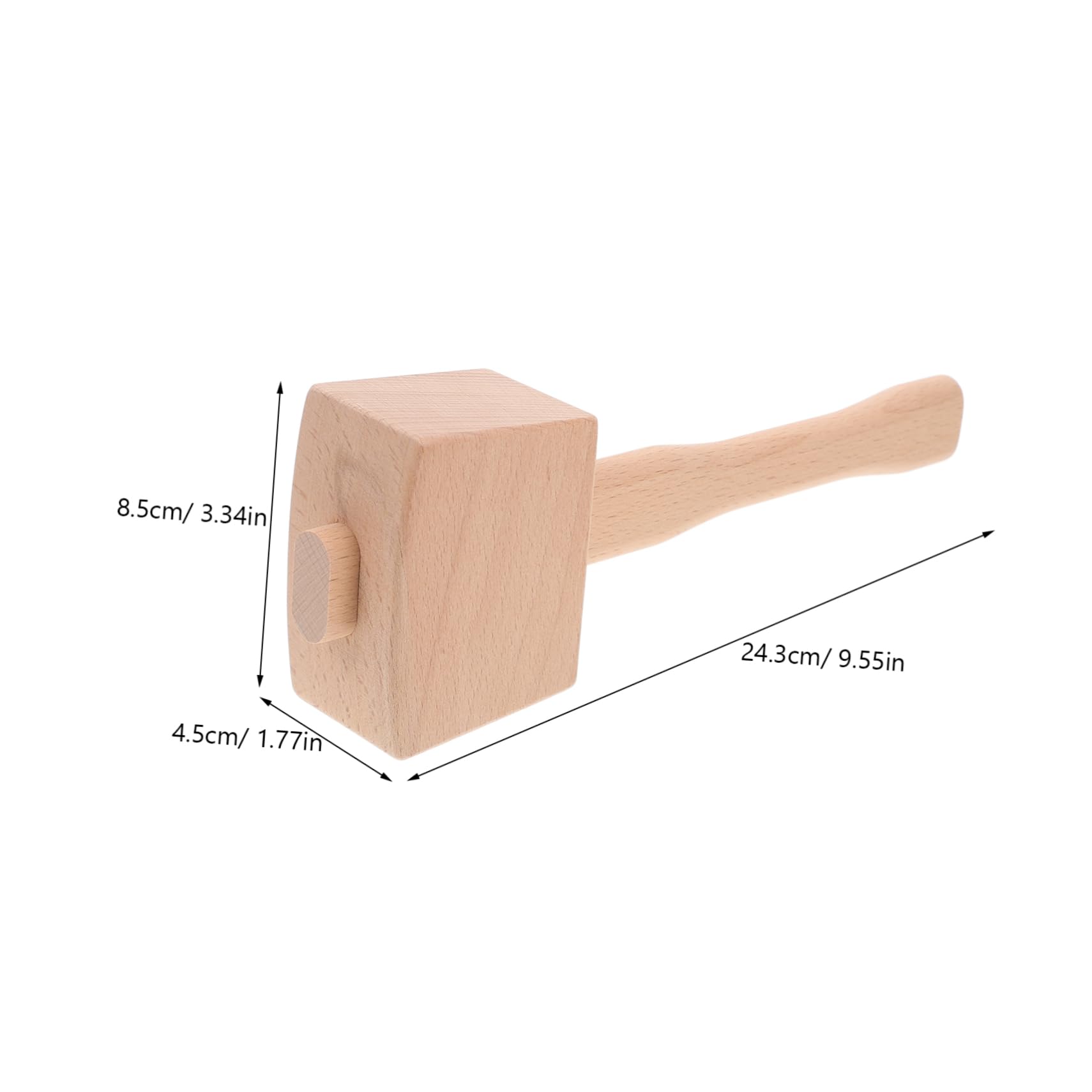 VILLCASE Woodworking Hammer Leathercraft Small Mallet Sturdy Wood Material for DIY Projects