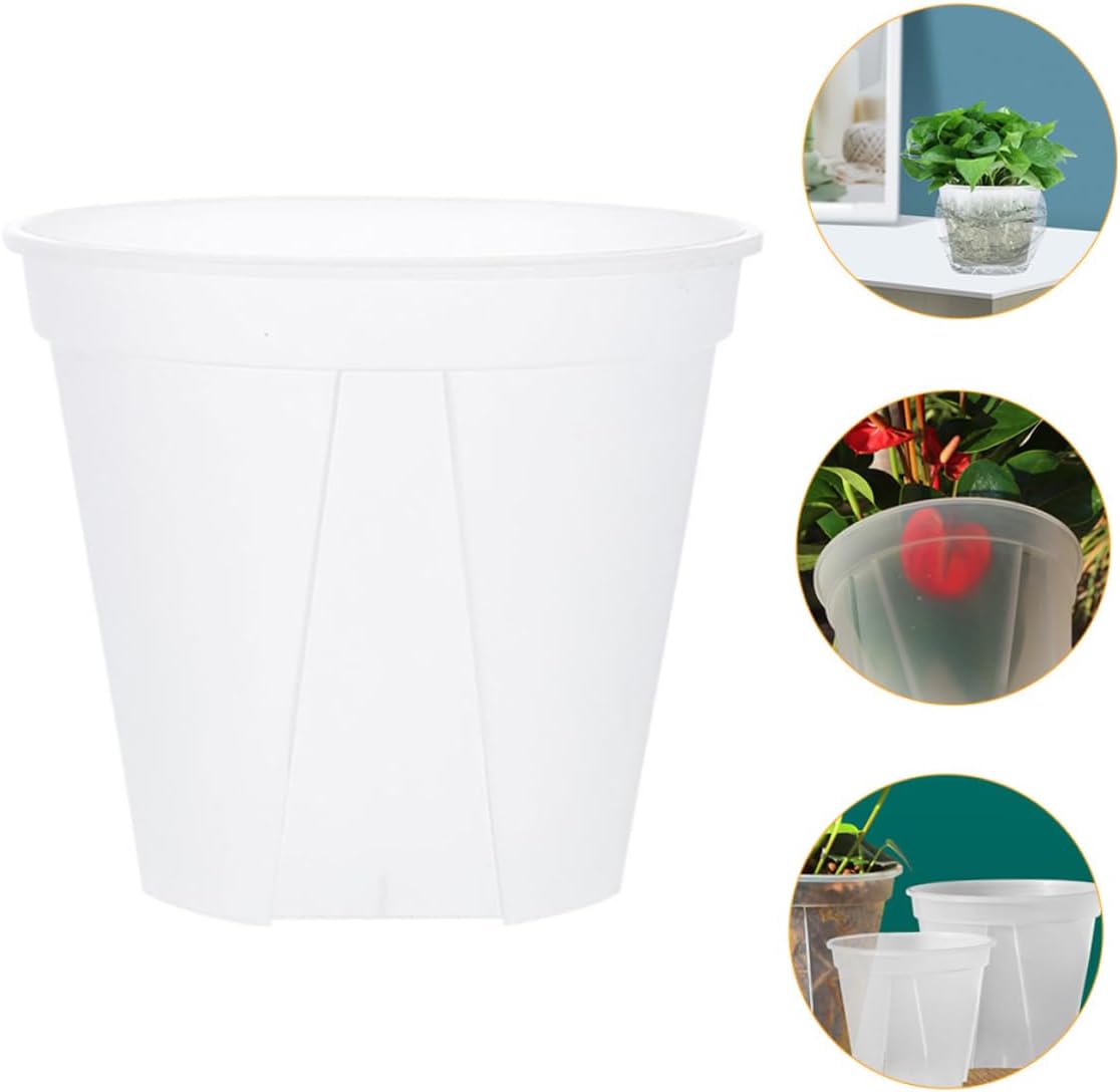 Root Control Plant Pot Set 2pcs Small Garden Pots Decorative with Bottom Holes for Air Circulation