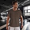 MULUHUO Chameleon Listen Music Print Men's Short Sleeve Mesh T-Shirt Breathable Lightweight Athletic Quick-Dry Casual Black #2