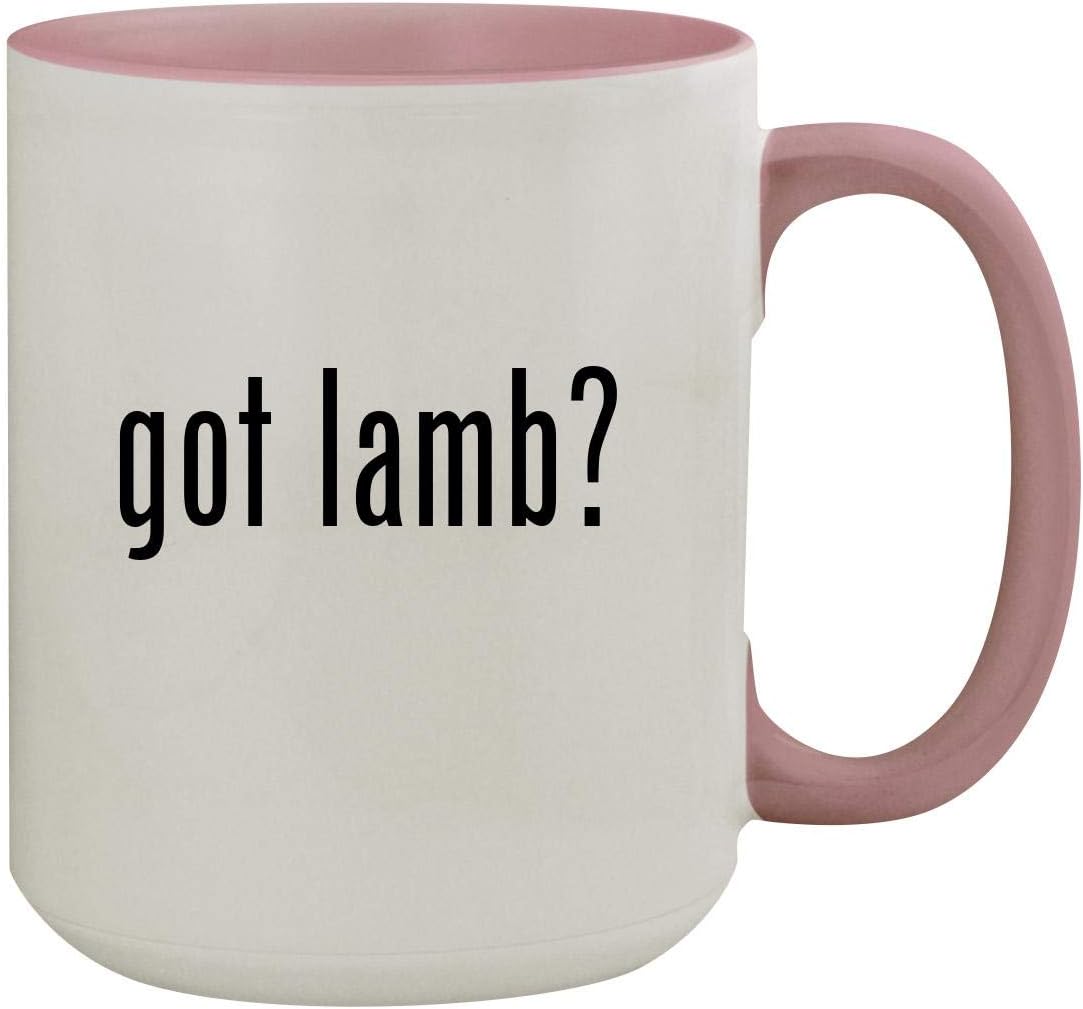 got lamb? - 15oz Colored Inner & Handle Ceramic Coffee Mug, Pink