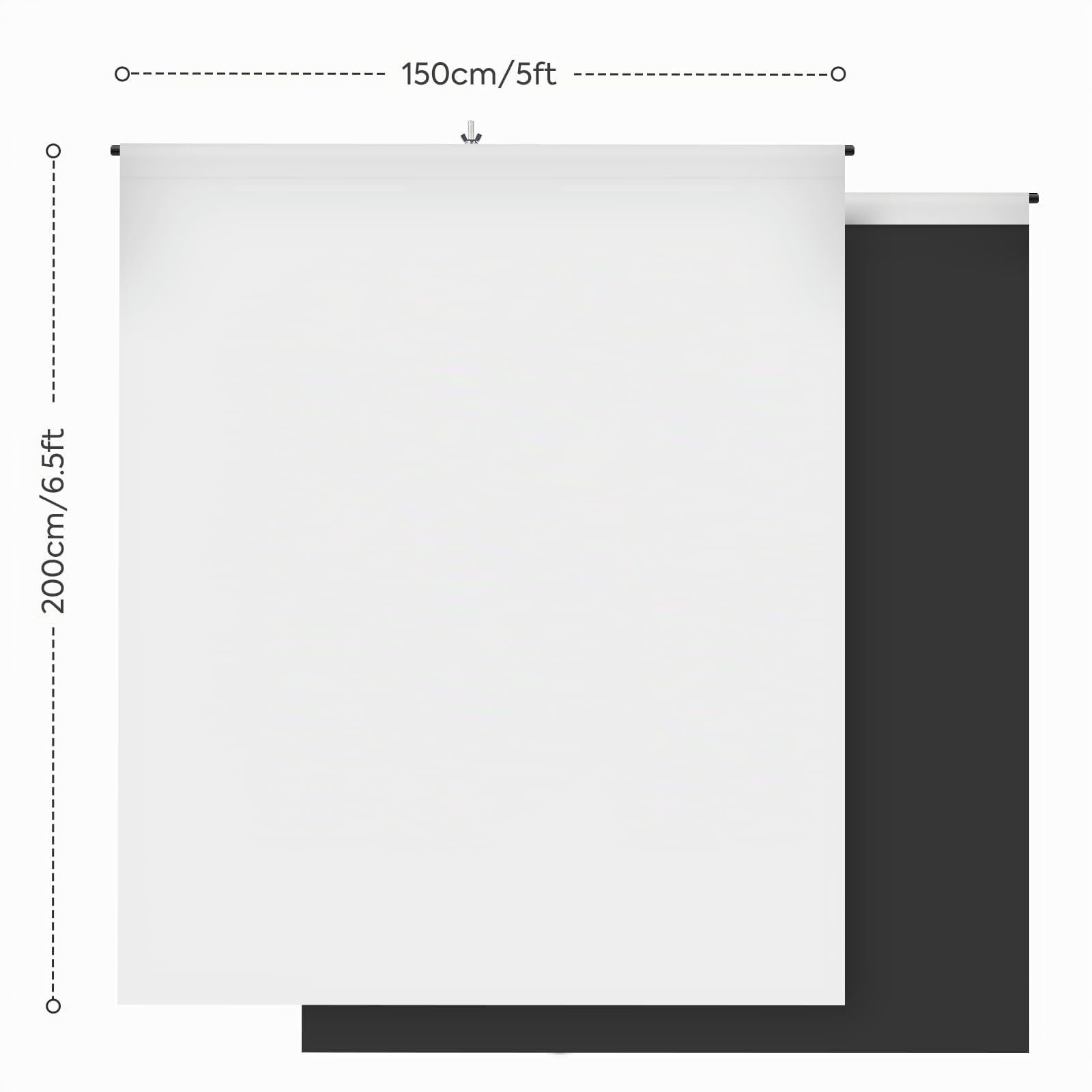 Foto Hintergründ Weiß Schwarz mit Ständer, Foccalli 2-in-1 6.5x5ft Fotografie Hintergrund Weißer Schwarz Screen Kit für Chroma Key Streaming Gaming Fotoshooting mit Tragetasche und 5 Clips