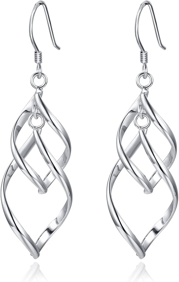 Sterling Silver Plated Earrings Dangle Earrings Linear Drop Statement Earrings for Women