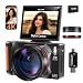 4K Digital Camera with 180° Flip Screen, Lens Cap, and 32GB Memory Card