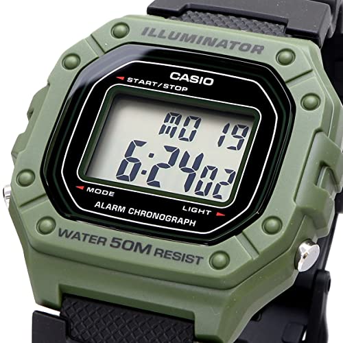 Image of CASIO Standard Digital Watch W-218H-3AV with Casio Box Men's Cheap Casio Chipkashi Olive Green [Parallel Import], green (olive green)