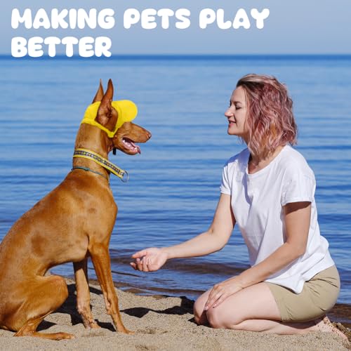 OFFCUP Hunde Baseballmütze Mütze Verstellbar Hunde-Sonnenhut mit Ohrlöchern Outdoor Hundecap Sommer Reise Hut Sonnenhüte Sonnenschutz Sport Sommer-Haustier-Visier für Welpen Katzen (Gelb, XS)