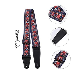 NUSITOU Sangle De Guitare Saxophone Accessoires Sangles Réglables Accessoires De Guitare Électrique Basse Sangle De Guitare Ukulélé Sangle Sangles De Guitare En Cuir Polyester Coloré – Image 2