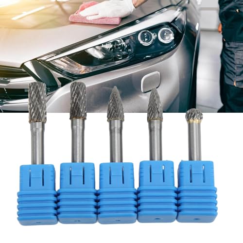 Set de 5 fresas de carburo de doble corte 1/4 pulg miniatura 7