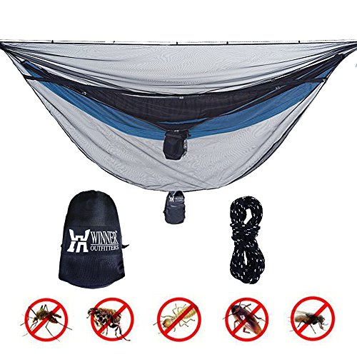 WINNER OUTFITTERS Hammock Bug Net, Polyester Mess Net for 360 Degree Protection fit for All Type Hammock,Keep Keeps No-See-Ums, Mosquitos and Insects Out,Lightweight & Portable，Easy to Set Up