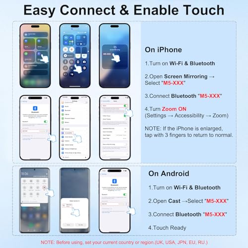 Image of 5 inch Touch Selfie Monitor Screen iPhone 17, Magnetic Back Camera Monitor, Wireless Screen Mirroring, Phone Vlog Selfie Screen, iPhone Monitor with Headphone Jack 2600mAh,Snaplylens for iPhone,Android