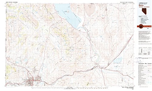 Historic Pictoric Map - 1980 Reno, NV - - USGS Historical Topographic Wall Art : 24in x 16in, Large Wall Art Map
