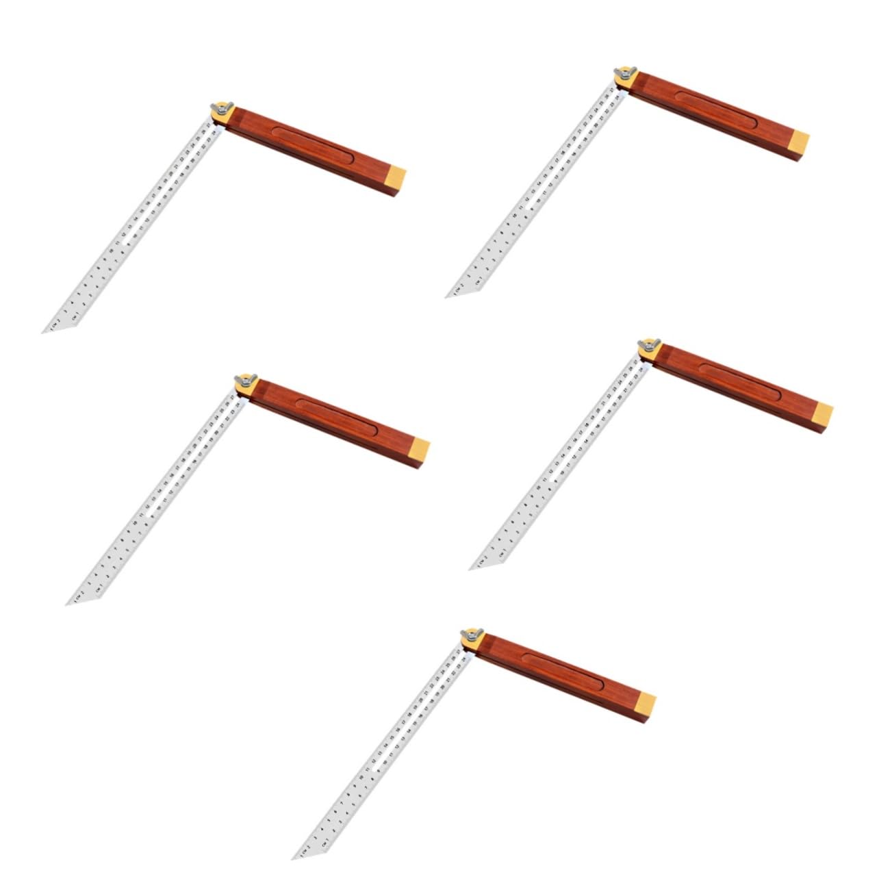 UKCOCO 5pièces Règle à Onglet Multi-angles Équerre Ajustable Outil De Mesure Flexible Et Précis Pour Menuisiers Et Bricoleurs Degrés Design Combiné Durable Et Pratique