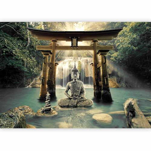 murando Fotomurales Buda Paisaje 350x256 cm XXL Papel pintado tejido no tejido Decoración de Pared decorativos Murales moderna Diseno Fotográfico Zen Spa Cascada p A 0033 a b