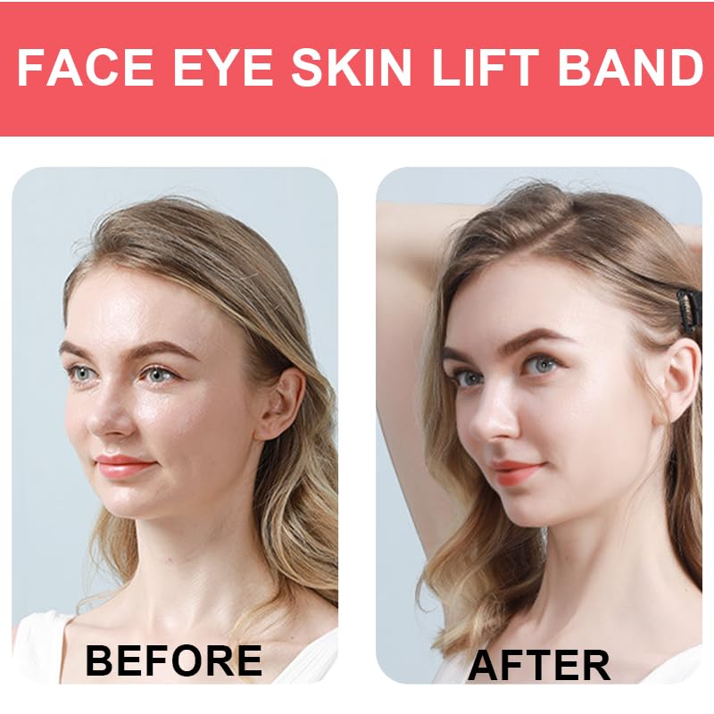 4 Pcs Facelift Bands with Clips Patch Straps Adjustable Instantly Hairpin Facial Lifting Bands Facelift Bands Reusable Lifting Saggy Skin Patch Elastic Bands for Facial Wrinkles crow's feet