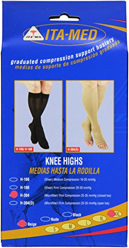 Image of ITA-MED I H-304(3) XXL B Microfiber Knee Highs, Beige, XX-Large