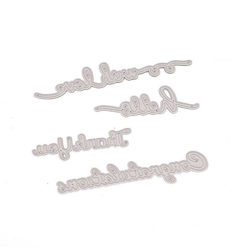 新品　ギフトカード　カッティングダイ Amazon.co.jp: 4個/ロット with Love Hello Thank You