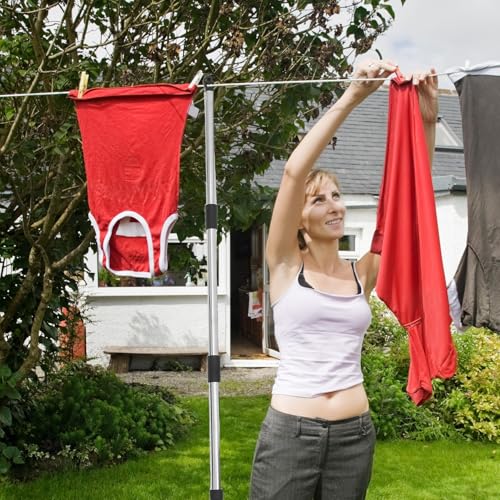 Kit étendage extérieur robuste avec corde à linge réglable et portable - 8