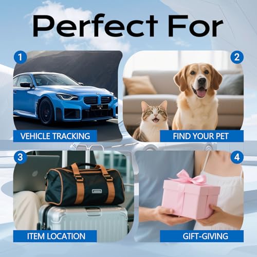 GPS Tracker for Vehicles and Cars, Real-Time Location Tracking Device, No SIM Card No Subscription, No Monthly Fee, Long Standby Waterproof Tracker for Pets, Dogs & Valuables (Android & iOS)-White - Thumbnail 7