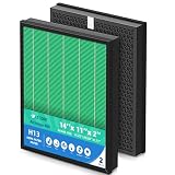 400/400S Replacement Filter Compatible with Coway AIRMEGA 400, 400S, 400(G) & 150 Series Air Purifiers, H13 HEPA & Granular Carbon for Wildfire Smoke, Pet Dander & Cooking Odors 4-Pack
