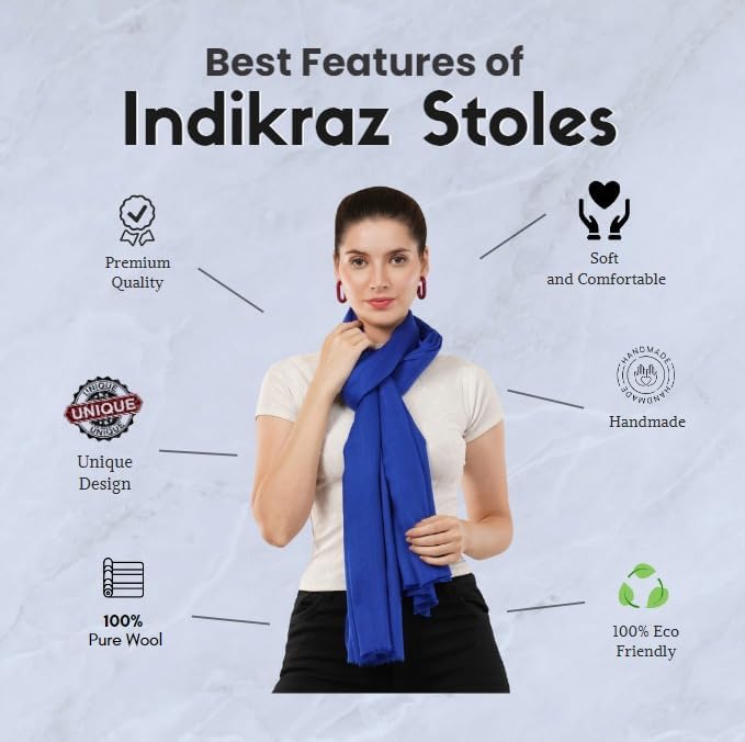 Unisex Light weight Soft100% Cashmere Stole Wrap Scarf Warm pashmina Stole pure wool scarf, woven woollen stole - Image 5