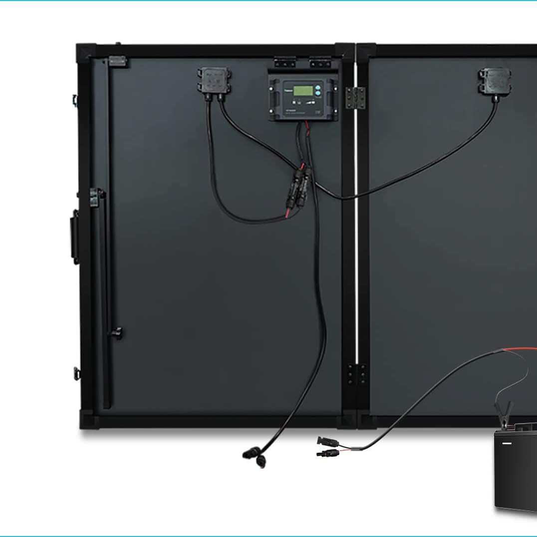 2Pcs 200 Watt 12 Volt Portable Solar Panel with Waterproof 20A Charger Controller, Foldable 200W Solar Panel Suitcase with Adjustable Kickstand, Solar Charger for Power Station RV Camping Off Grid