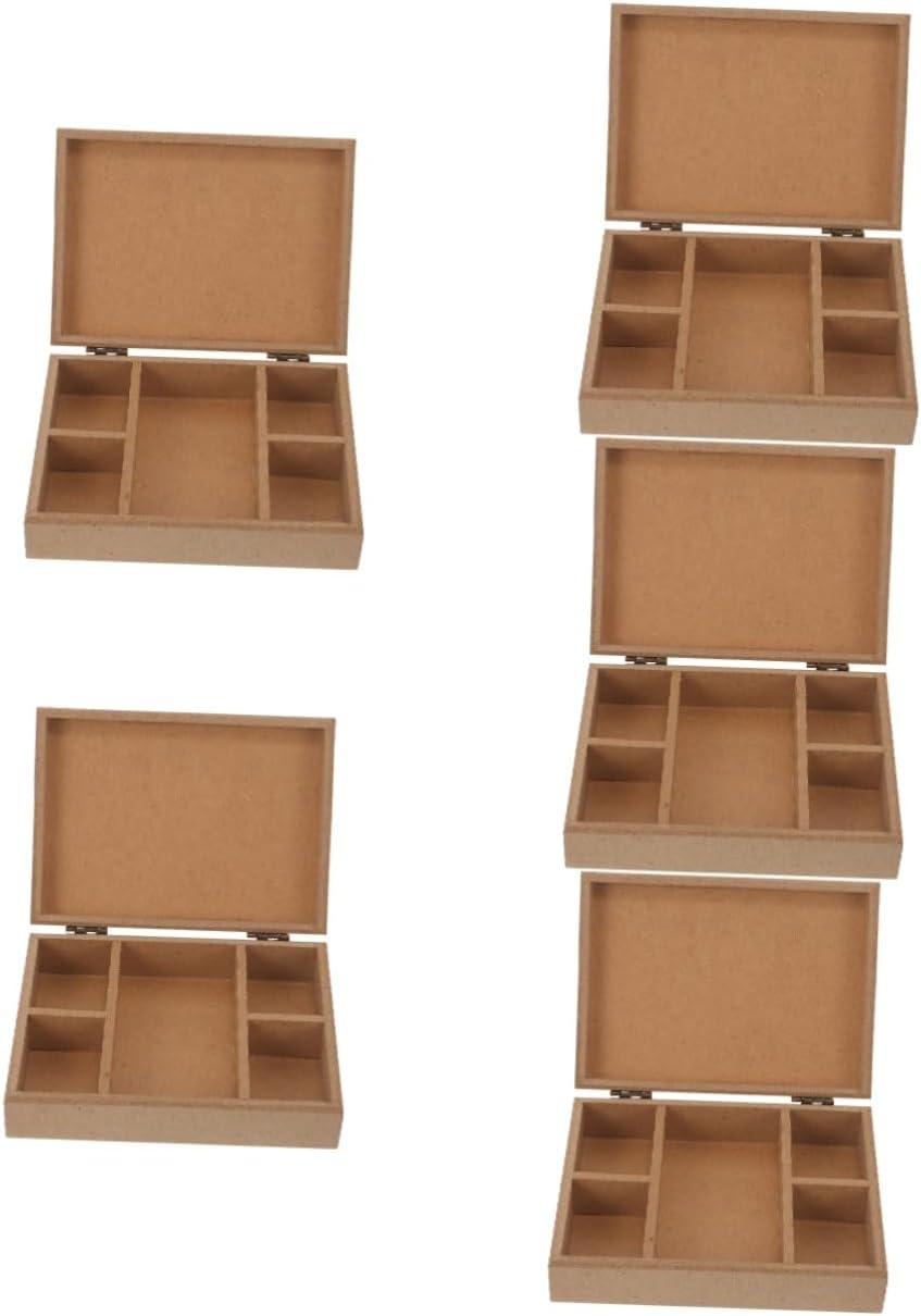 DOITOOL 3pcs Unfinished Wooden Treasure Box for Crafts Blank Storage Chest for Boys and Girls Easy to Paint and Personalize for Home Organization and Creative Projects