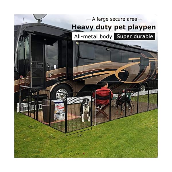 BestPet Dog Playpen Pet Dog Fence 8/16 Panels 24”/ 32” /40” Height Metal Dog Pen Outdoor Exercise Pen with Doors for Large/Medium/Small Dogs,Pet Puppy Playpen for RV,Camping,Yard BestPet Dog Playpen Pet Dog Fence 8/16 Panels 24”/ 32” /40” Height Metal Dog Pen Outdoor Exercise Pen with Doors for Large/Medium/Small Dogs,Pet Puppy Playpen for RV,Camping,Yard