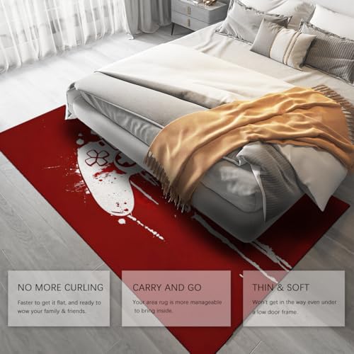 Tapis lavable 120x150cm abstrait rouge manette de jeu