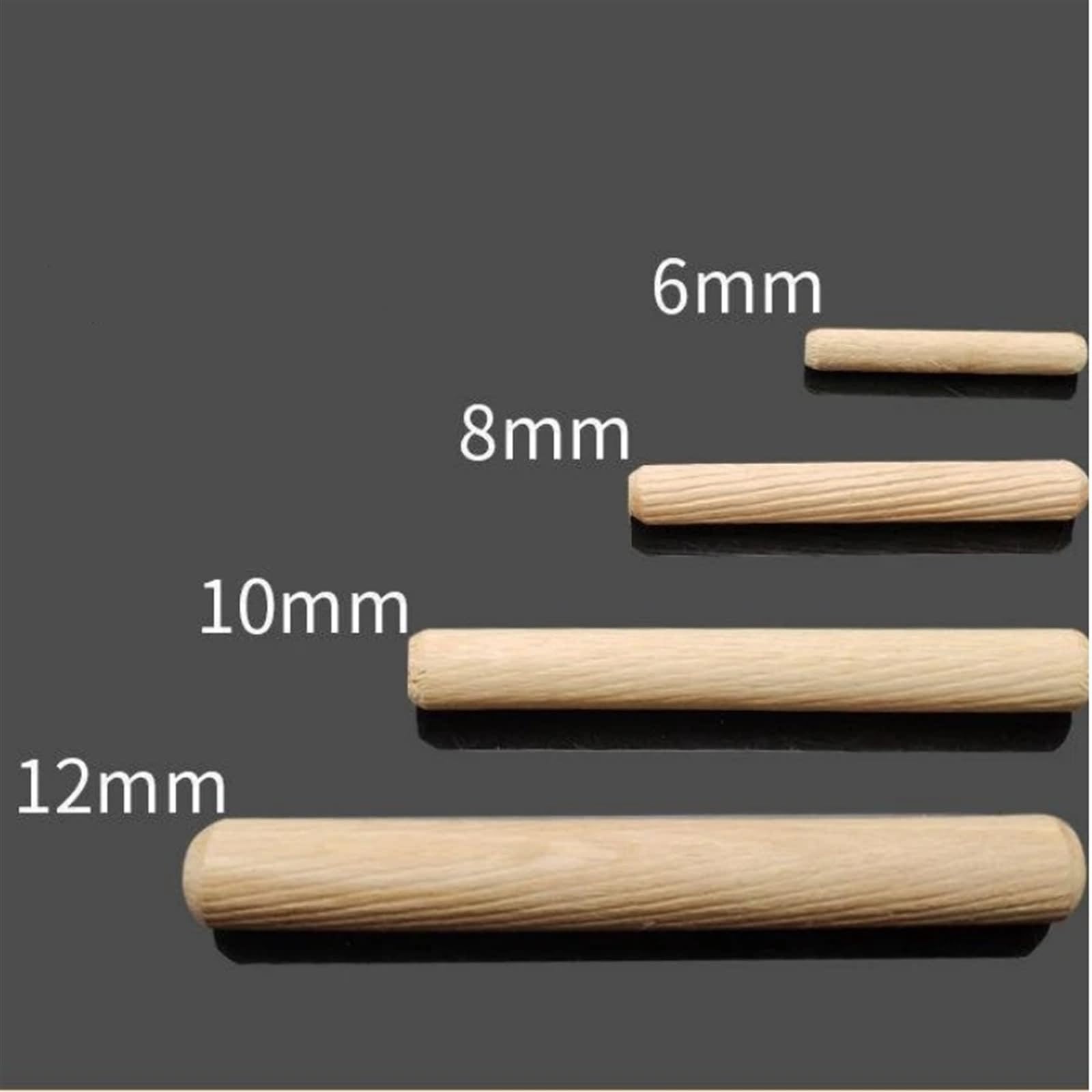 Clavijas de madera, Pasadores de madera M6 M8 M10 M12 x 20-80 mm Paquete 20-100 piezas(M8x30mm 50pcs)